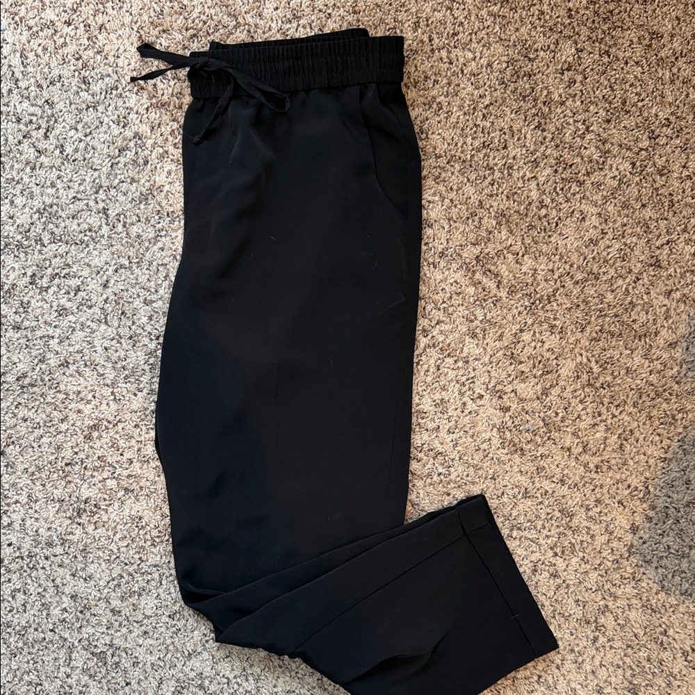 Banana Republic Black Cropped Drawstring Pants